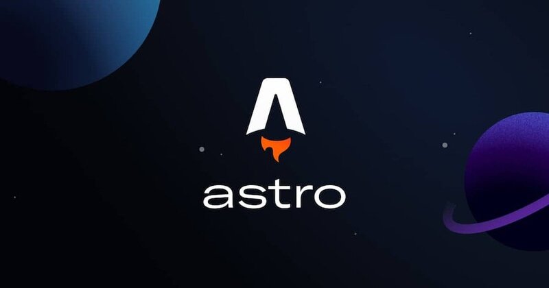 Astro framework logo and tagline - Build faster websites